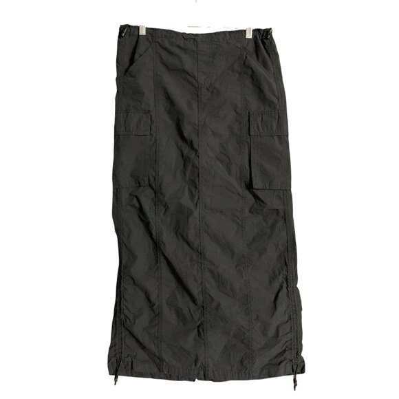 Wild Fable Junior Teens Black Cargo Midi Skirt Waist & Hem Drawstring Size XS - Picture 4 of 12